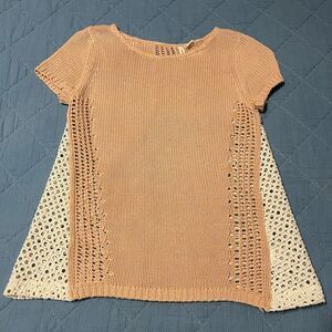 Moth Short Sleeve Sweater Top Women’s Size XS Knit Blouse